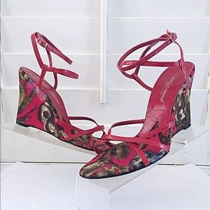 AUTHENTIC DOLCE & GABBANA STRAPPY WEDGE SANDALS 38